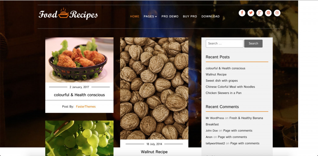 Food Recipes - Responsive WordPress Theme