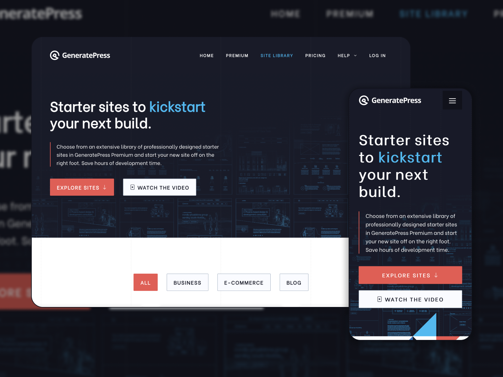 The landing page of the GeneratePress WordPress theme.