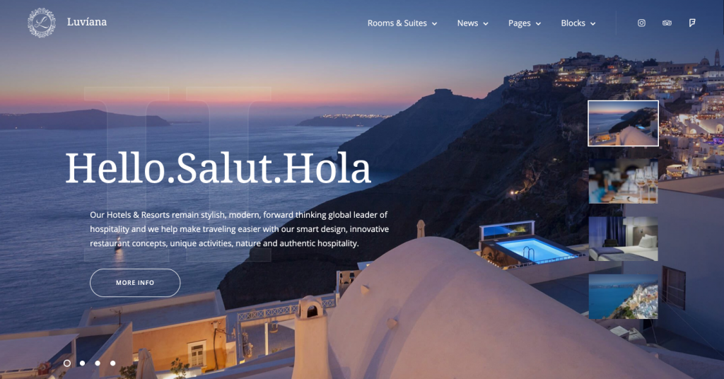 Hotel WordPress theme for SEO