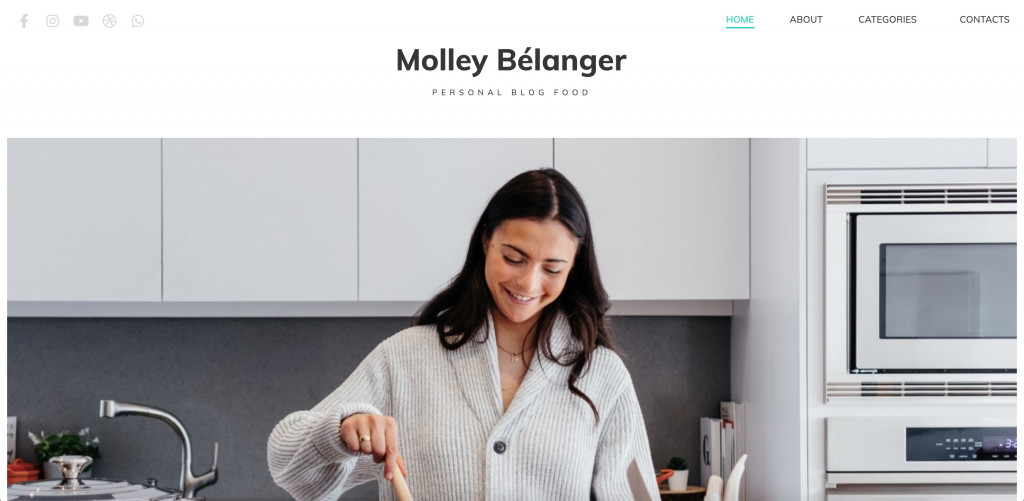 Molley Belanger - Food Recipes WordPress Theme