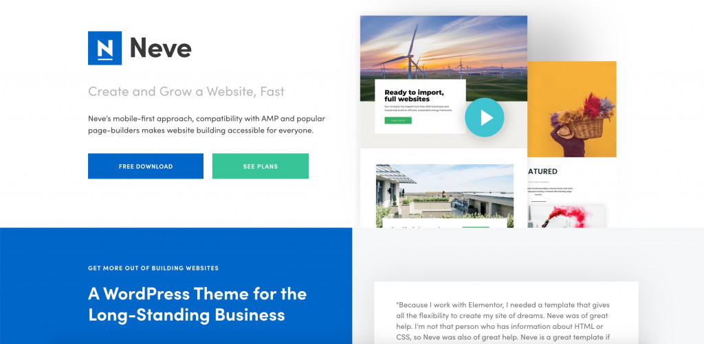 Neve free WordPresss theme