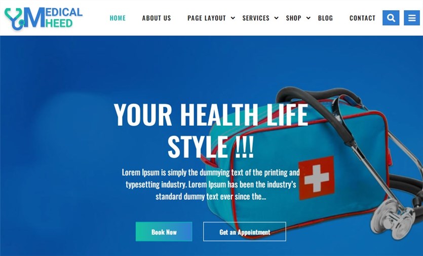 Medical Heed Pro WordPress theme for medical websites