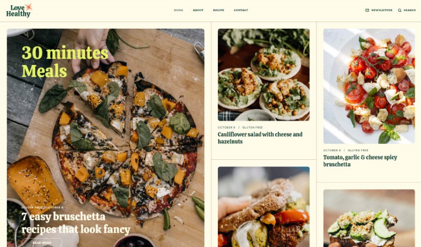 Qi theme for WordPress food blog