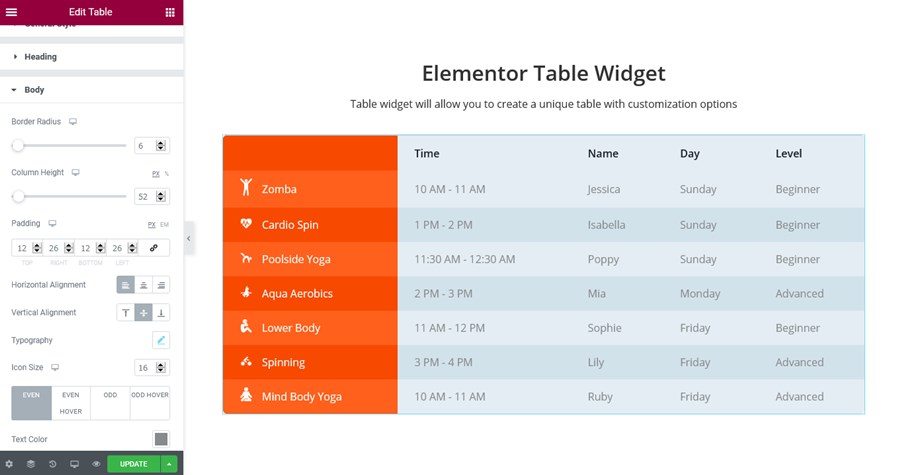 table body