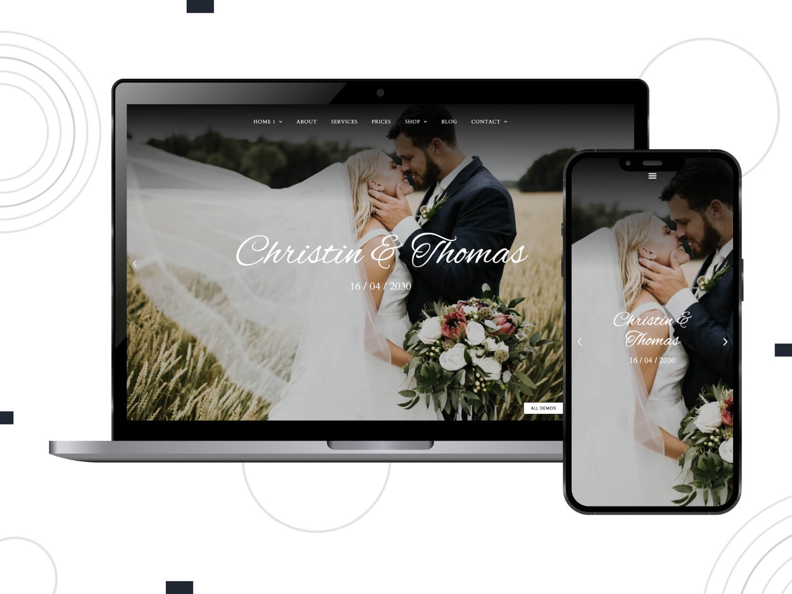 Snapshot of Wedding Theme - dark, rich, WordPress themes focusing on wedding venues, with detailed galleries and information in dark slate gray, gray, and dark olive green color scheme.