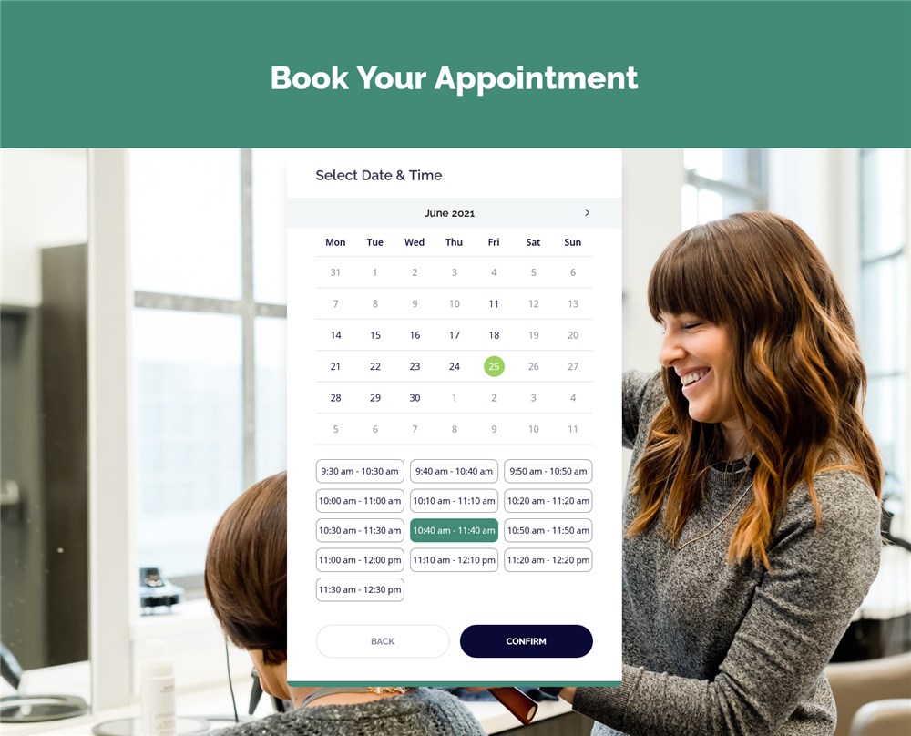 booking wizard hair salon site