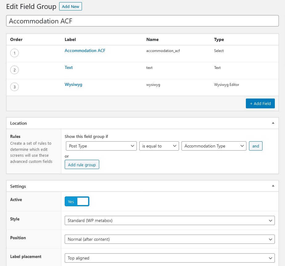 custom field values