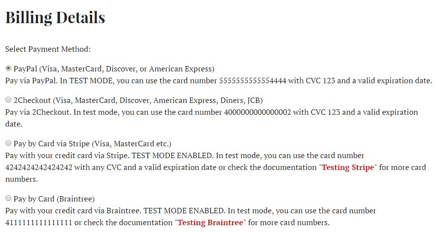 Test payment methods  Stripe Documentation