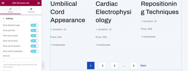 Create a list of services - Services - MotoPress