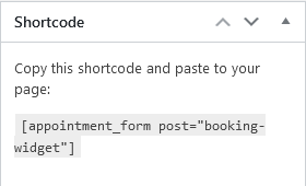shortcode booking feature wordpress
