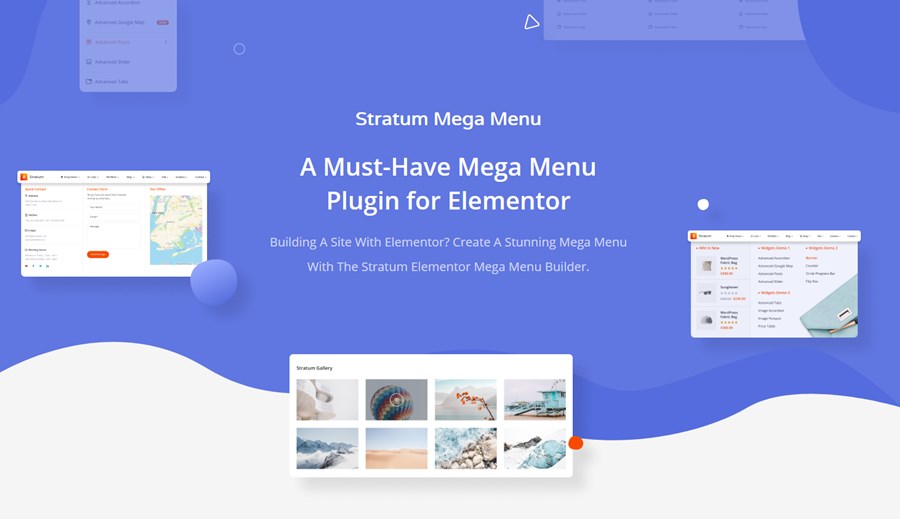 stratum mega menu elementor