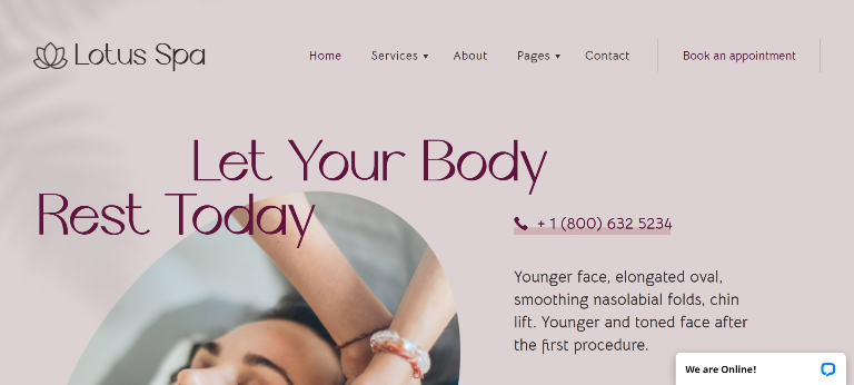 Lotus Spa Center WordPress theme