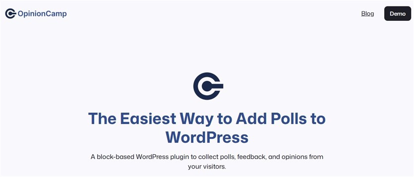 Screenshot of the OpinionCamp wordpress plugin for business websites.