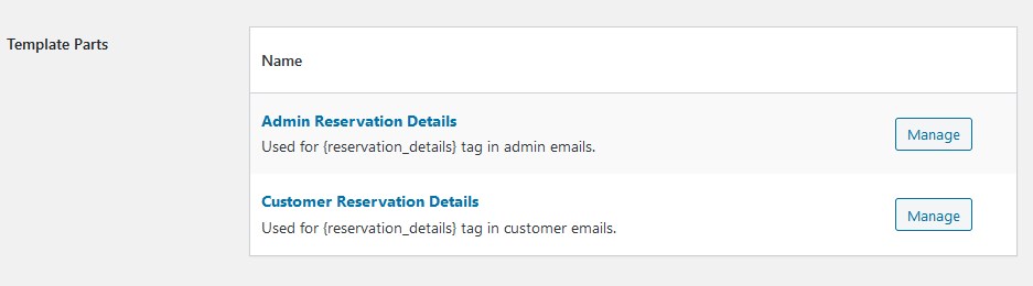 template parts in multiservice booking feature