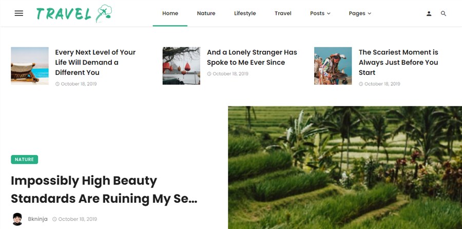 Ceris Best travel blog themes for WordPress