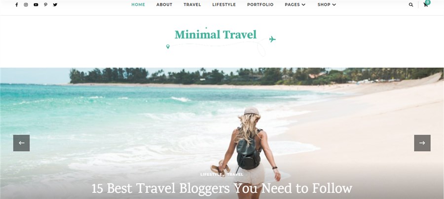 Minimal Travel Theme for Travel blog for WordPress