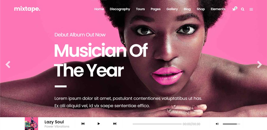 Mixtape Theme Best for Musicians for WordPress