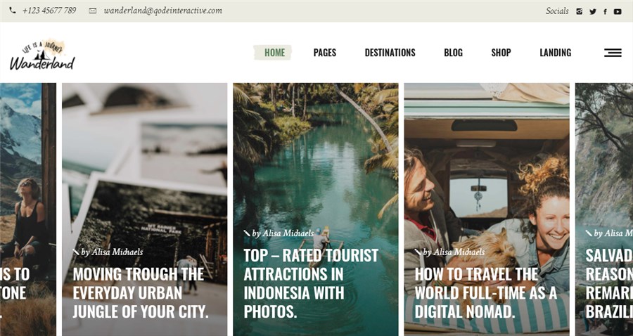 Wanderland Travel blog best WP theme