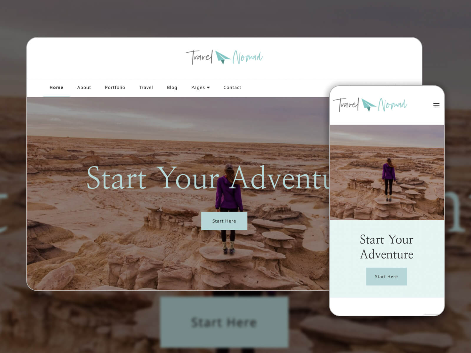 Picture of Travel Nomad - professional WordPress theme for online travel blogging platforms in dimgray, gray, darkslategray, darkolivegreen, and mintcream color array