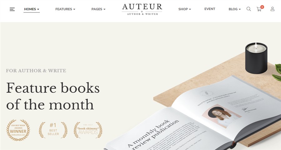 Auteur Best Themes for WordPress for Writers