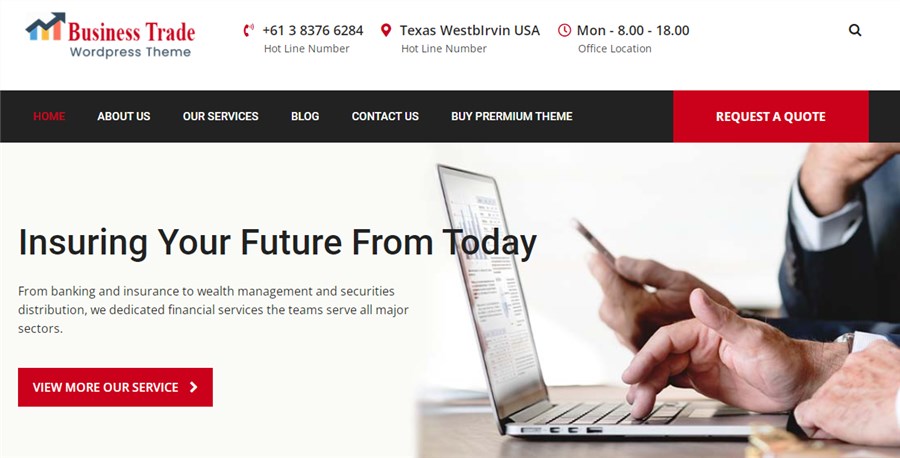 WordPress Business Trade Free Best Theme for Consultants