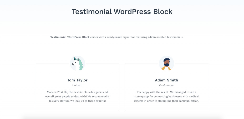 Getwid Testimonial Block