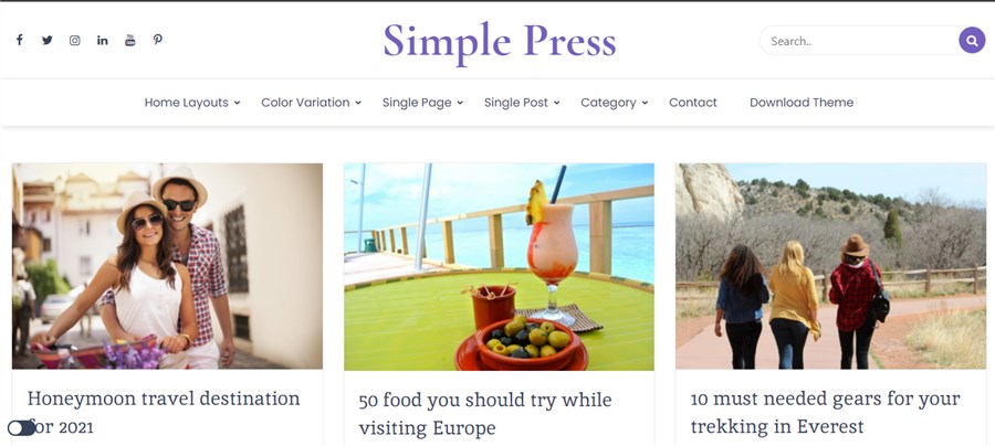 Simple Press Theme WordPress