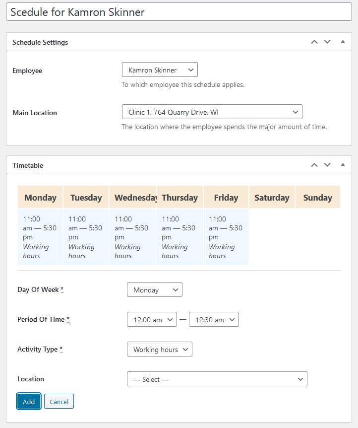 dentist working schedules