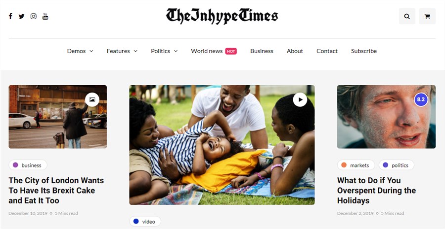 InHype Best Themes for Newspaper for WordPress