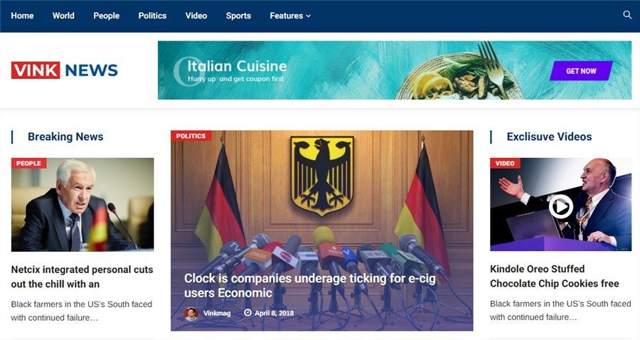 Vinkamag Best for WordPress News Theme