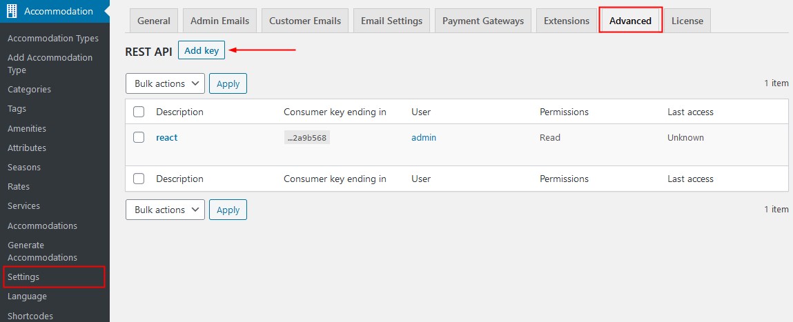 advanced settings rest api