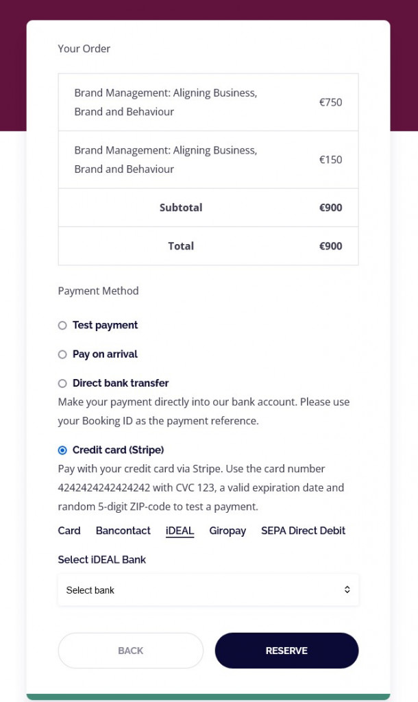 payment gateways appointment booking plugin