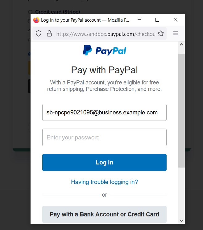 paypal page