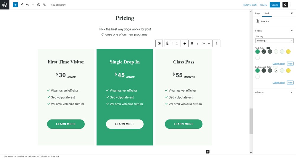 pricing box yogamo