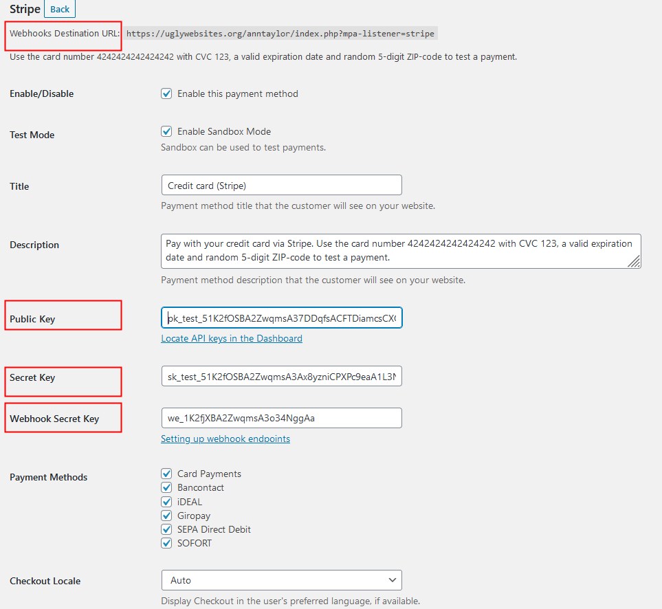 stripe tokens in appointment booking plugin payments