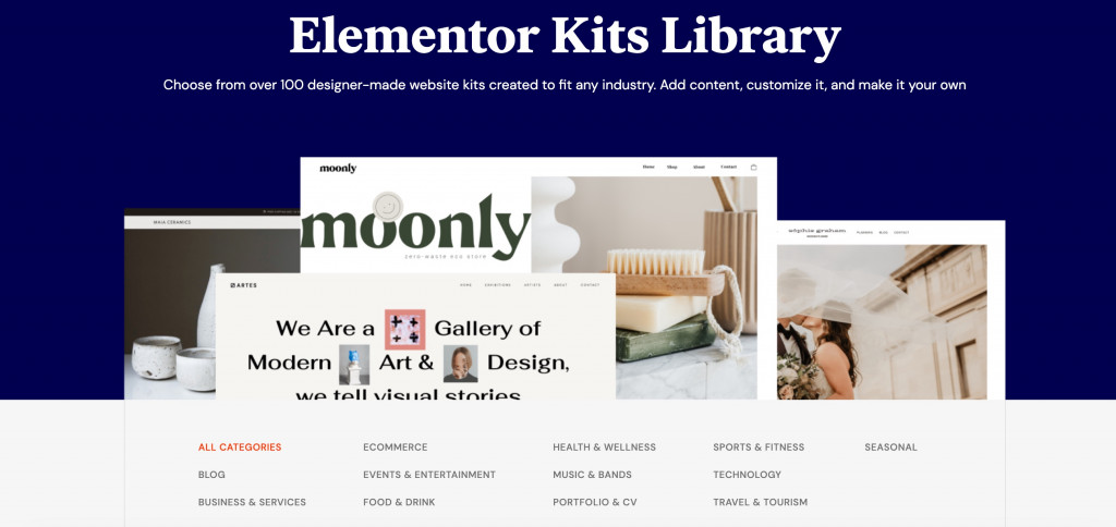 Elementor website kits