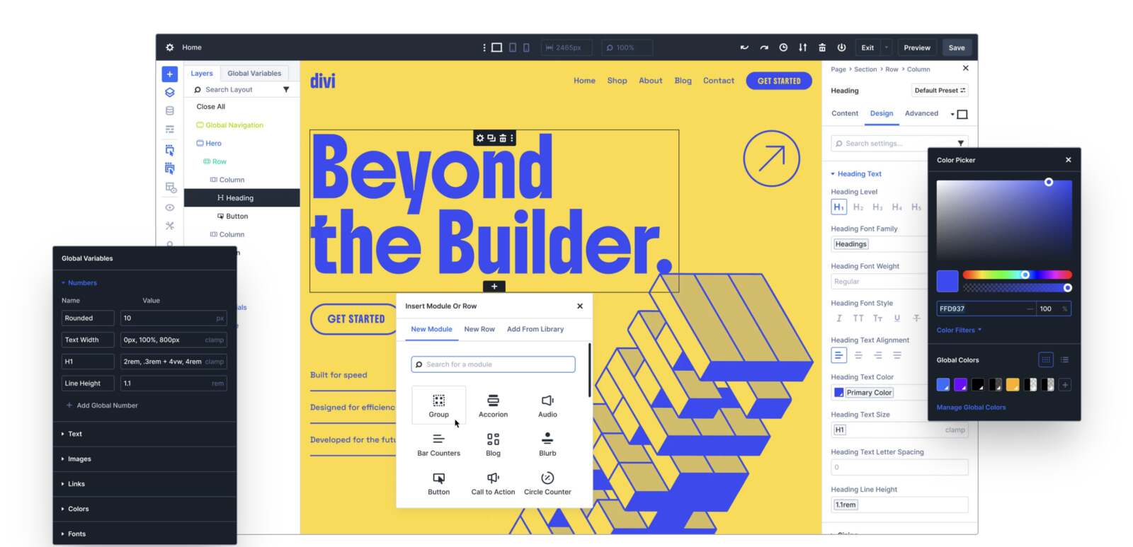 Screenshot of Divi builder styling options.
