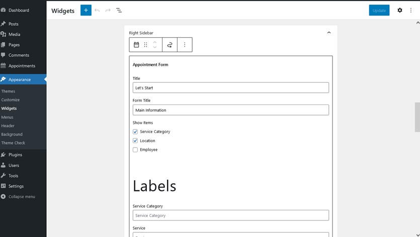 edit booking widget coachzee