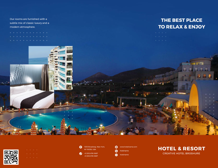 marine hotel brochure front
