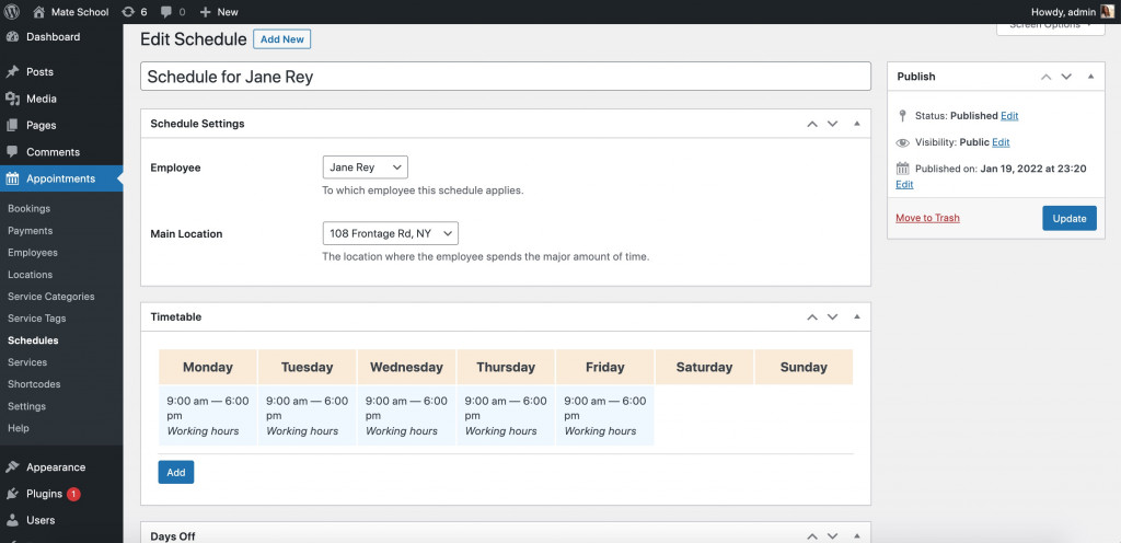 CoachZee individual schedules