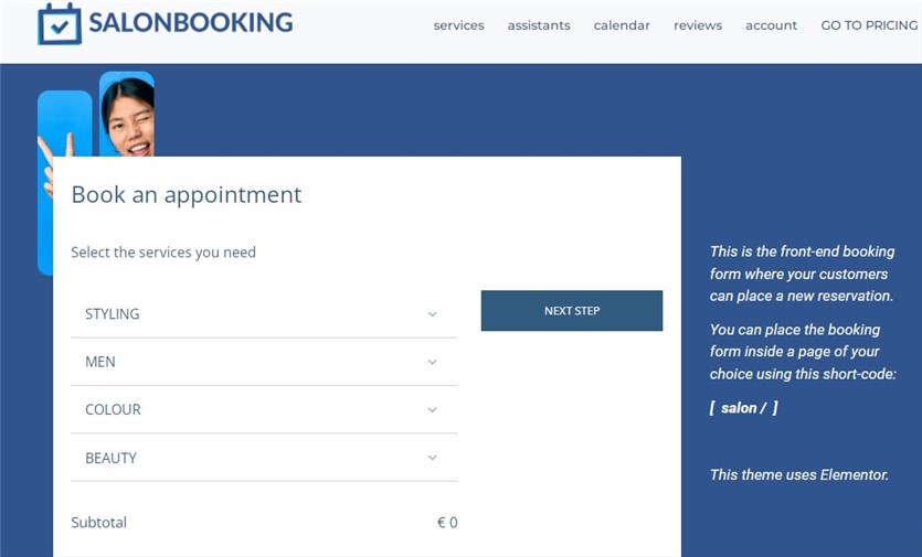 Salon Booking System plugin for wordpress