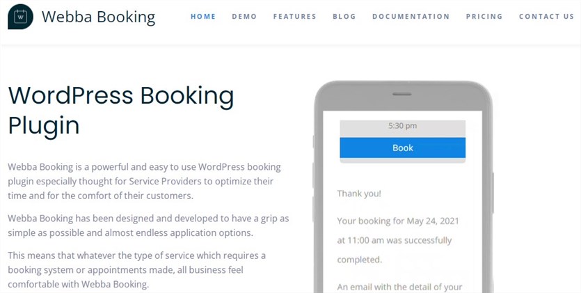 Webba Booking spa scheduling