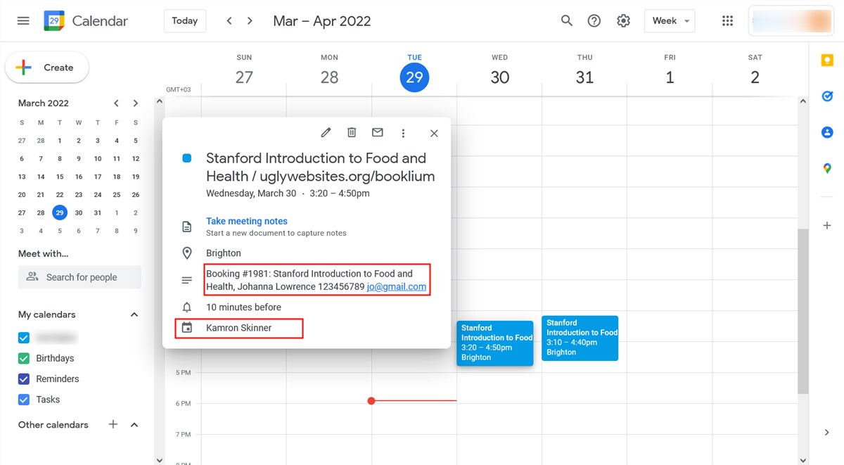google calendar bookings appointment connect