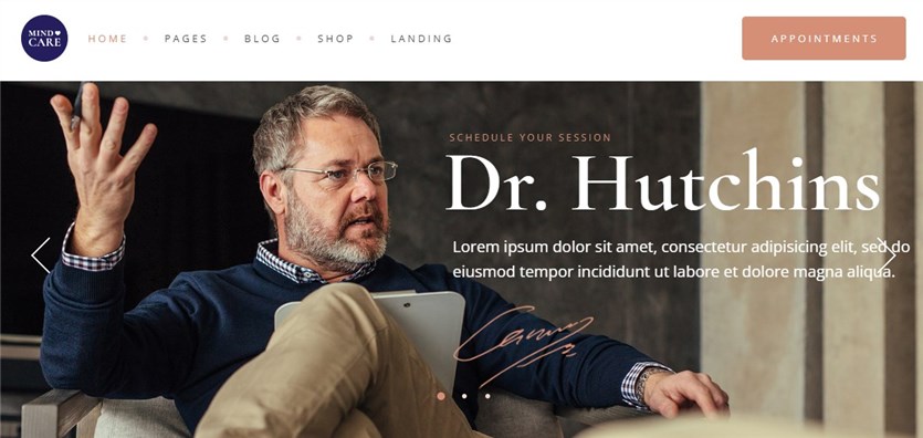 MindCare Theme for WordPress Counseling Website