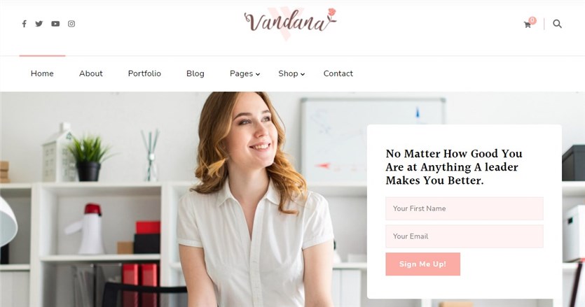 Vandana WordPress Coaching Theme