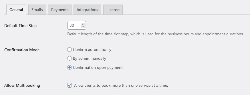 booking modes