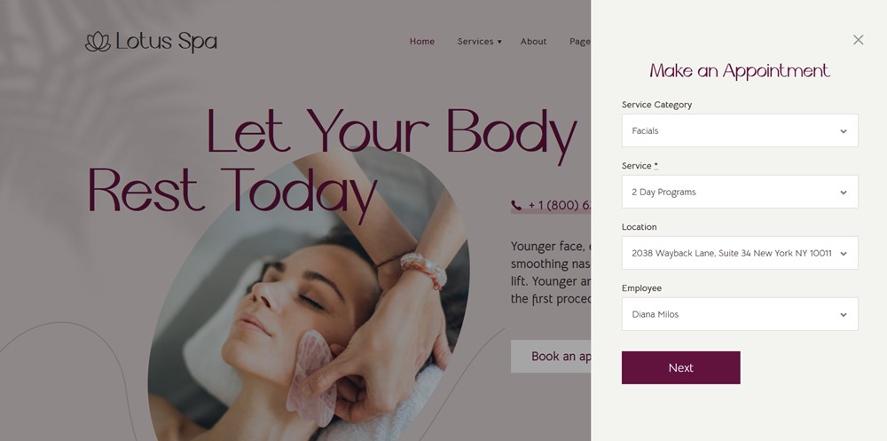 salon booking wordpress theme