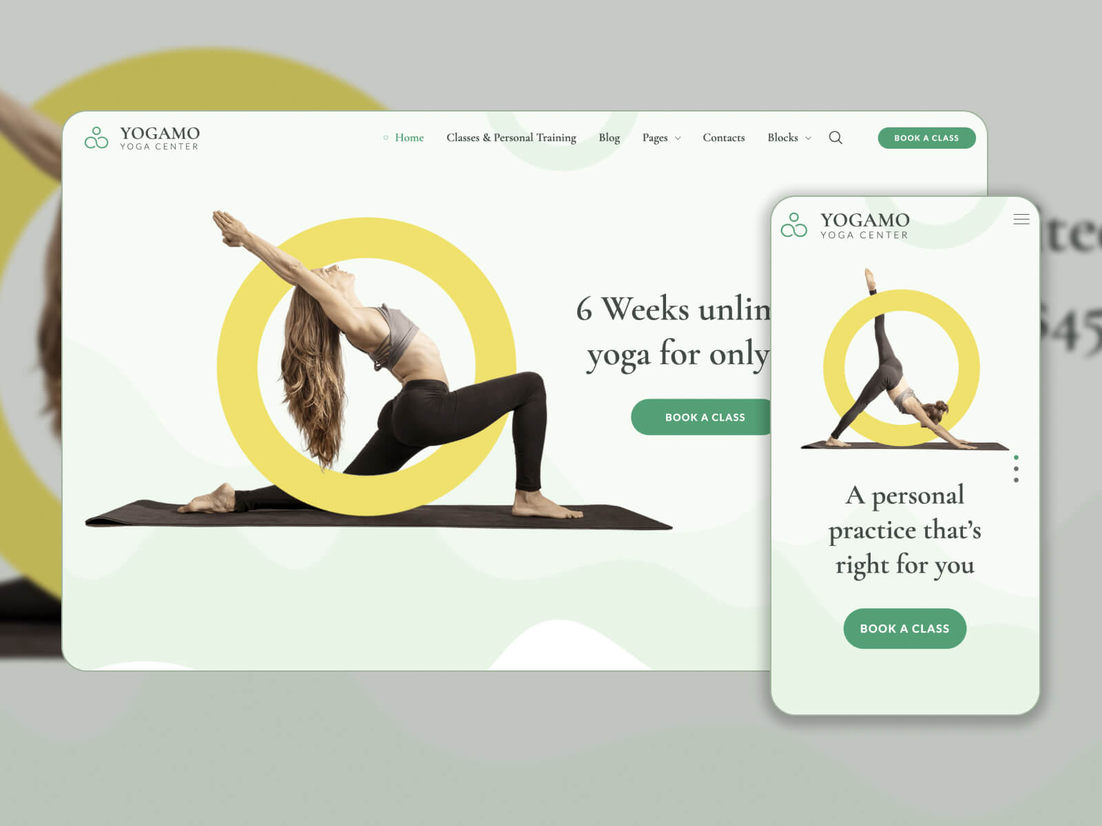 Choose from hundreds of yoga classes WordPress Website Builder