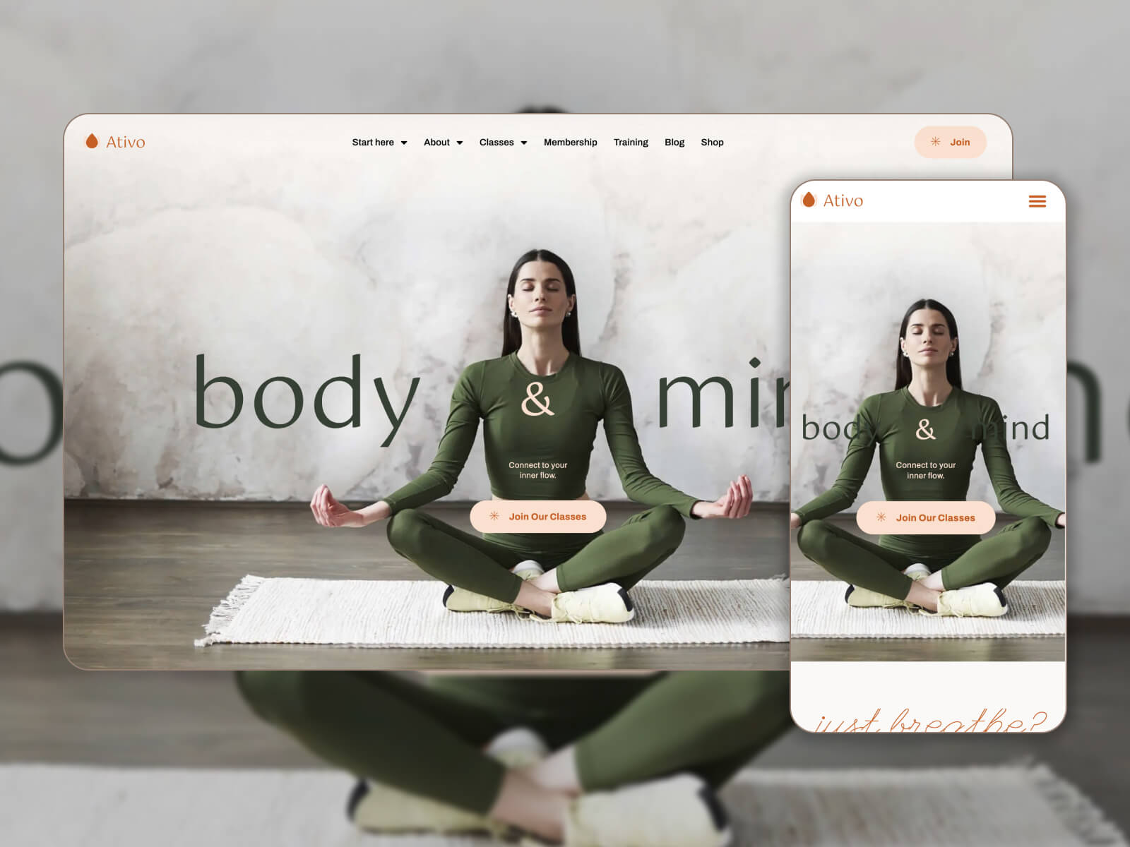 Picture of Ativo - feature-packed WordPress theme for yoga studios and retreat centers in darkslategray, linen, silver, dimgray, and gray hues