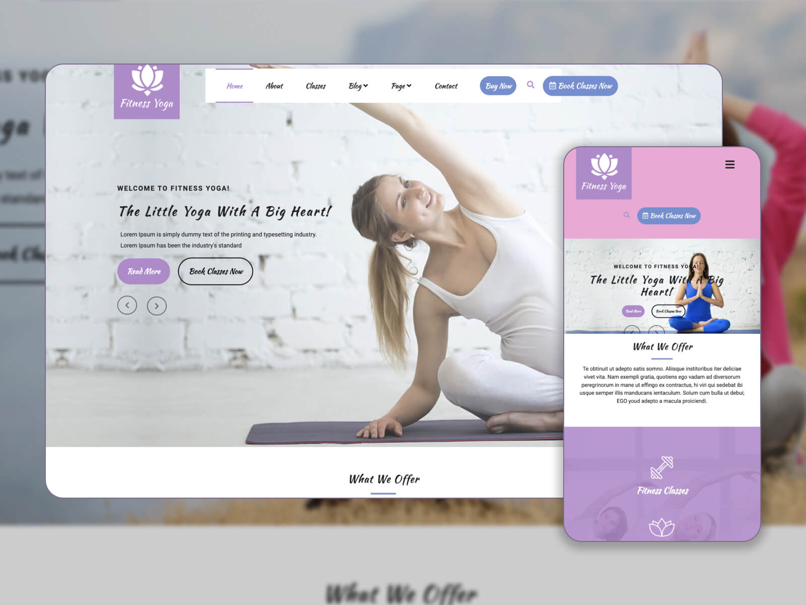 Choose from hundreds of yoga classes WordPress Website Builder